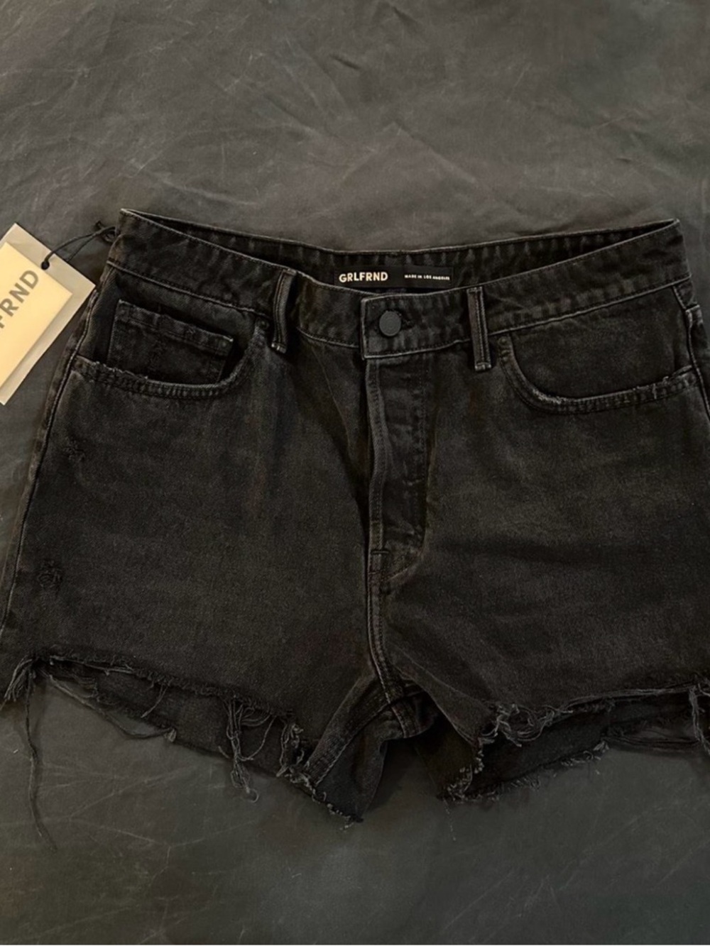 GRLFRND Black Distressed Denim Women’s Shorts